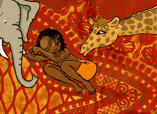 illustration jeunesse Afrique techniques mixtes