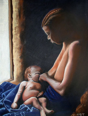 pastel Afrique portrait 65X50