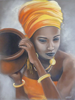 pastel Afrique portrait 65X50
