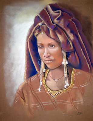 pastel Afrique portrait 65X50