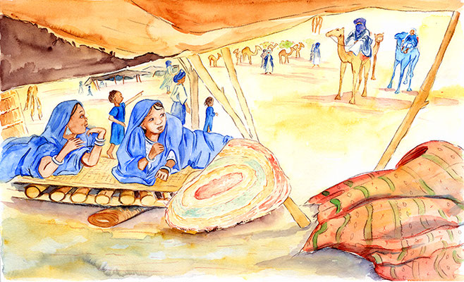illustration jeunesse désert touareg