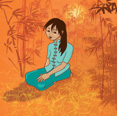 illustration jeunesse jeune fille Asie