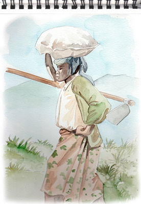 carnet de voyage Rwanda aquarelle