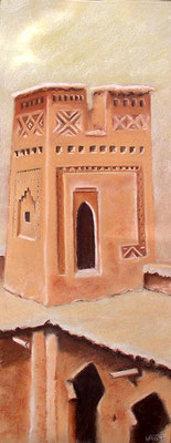 tableau pastel peinture kasbah Maroc