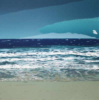 海辺の孤独_Solitude on the shore_600×600mm_silkscreen_2020_ed.6_HidemiMOMMA