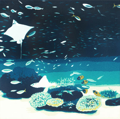 Window to the Deep Sea_26×26(18×18)mm_silkscreen_ed.9_HidemiMOMMA_2025