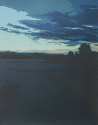 夕暮れの不安_320×250mm_silkscreen_2016_HidemiMOMMA_