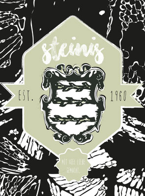 label-logodesign for "steinis schnaps" made with love in styria * visob 2016