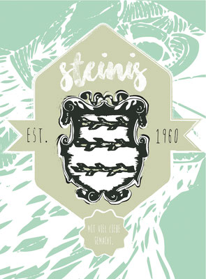 label-logodesign for "steinis schnaps" made with love in styria * visob 2016