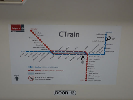 S-Bahn Plan von Calgary - sehr übersichtlich...