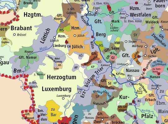 Das Herzogtum Limburg im Heiligen Römischen Reich um 1400