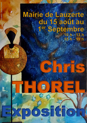 Affiche pour l'exposition de Chris Thorel à la mairie, réalisation Sandra Clerbois