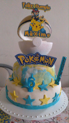 Foto enviada por Virginia - pokemon - Argentina - Adorno de torta realizado por Diseño,kit de cumpleños 