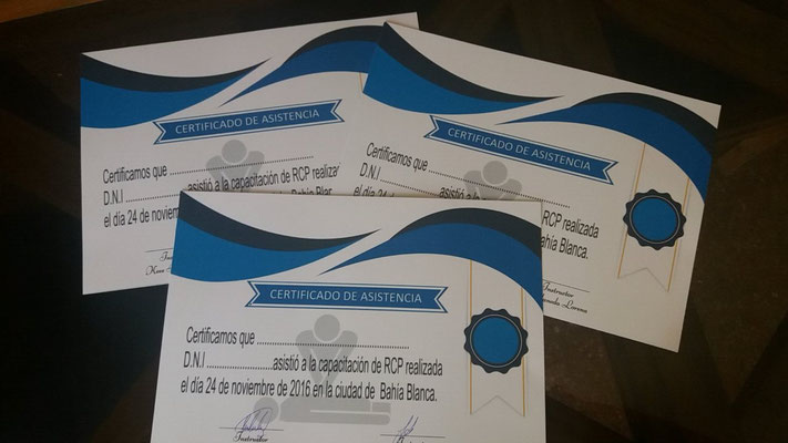 Preparando los certificados para la entrega en la capacitacion de RCP !!  Gracias Lorena por envianos fotos #Argentina