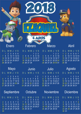 Calendario Paw Patrol