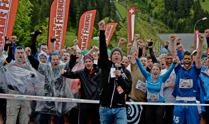 Moderation, Moderator Urs Sahli aus Bern @ Fisherman's Friend Strongmanrun 2013 in Engelberg