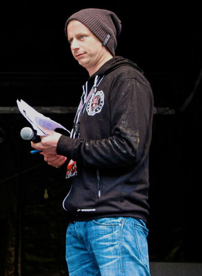 Moderation, Moderator Urs Sahli aus Bern @ Fisherman's Friend Strongmanrun 2013 in Engelberg