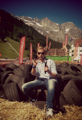 Moderation, Moderator Urs Sahli aus Bern @ Fishermans Friend Strongmanrun 2014 Engelberg