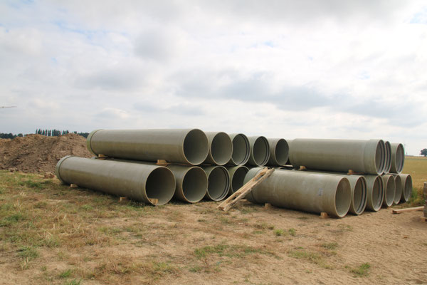 Lagerplatz GFK Rohre DN 900