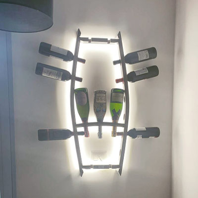 Portabottiglie da parete a 3 ripiani in metallo, mensole galleggianti per cucina con luce a LED, da appendere, per bar, bottiglie di liquori, mensole da parete per bar, bar, cucina, per casa