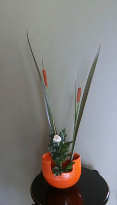 村瀬益弘　   ガマの穂　ニューサイラン　菊