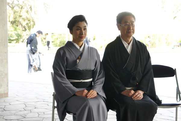 茶道雅流宗家夫妻　大野暁撮影