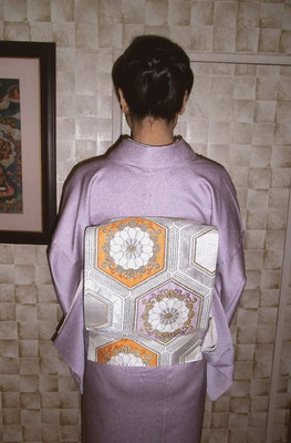 主宰　水谷雅由　一つ紋付き　亀甲紋袋帯