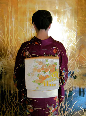 主宰　水谷雅由　付け下げ　相良刺繍菊帯
