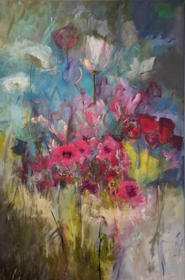 'wilder hibiscus' 120 x 80 cm