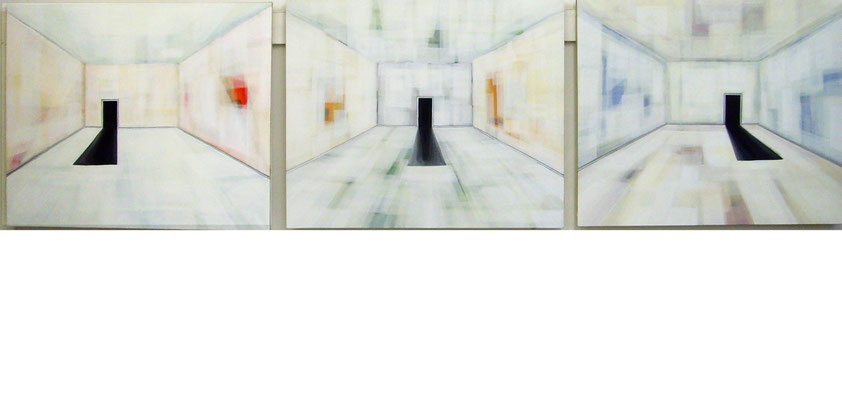 Maruska Mazza, Trittico /interno1999-2009, oil on canvas, je 110x90cm