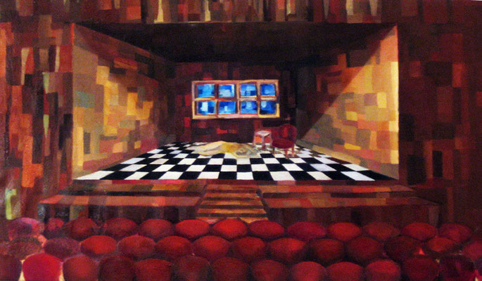 Maruska Mazza, "The theater", 1996 oil on canvas, 60x90 cm