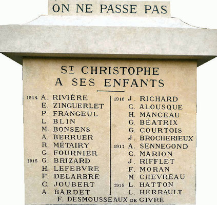 Monument aux morts de St-Christophe