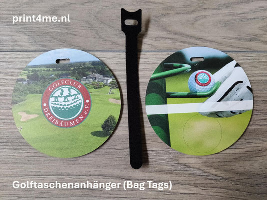 Golftaschenanhänger-Bag-Tag-schwarzen Klettriemen