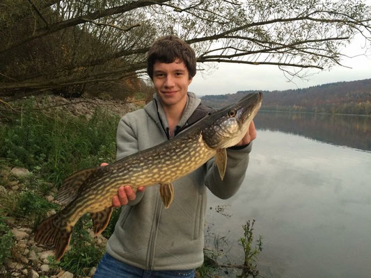 Hecht gefangen am Kinzigstausee