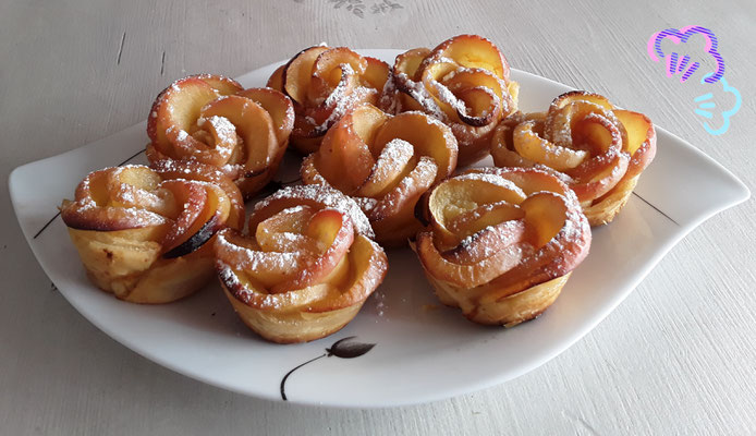 Roses feuilletées aux pommes....