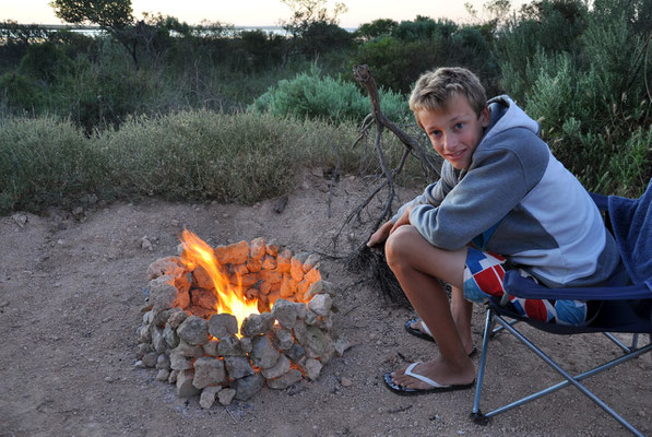 auf dem Campingplatz Baird Bay - Lucas Feuerstelle