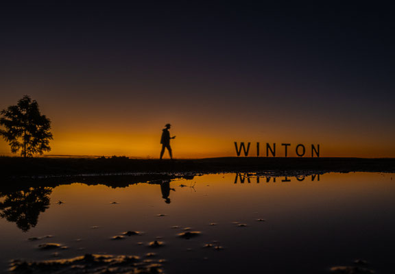 Sunset beim Winton Sign - Spiegelung