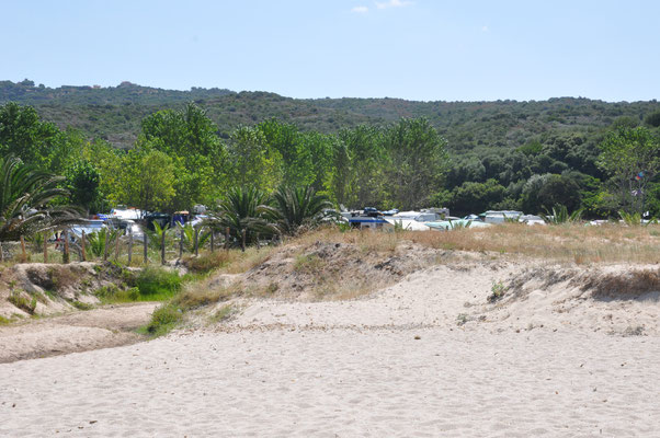 2011 - Camping 'Cupabia', Sicht vom Strand zum Camping