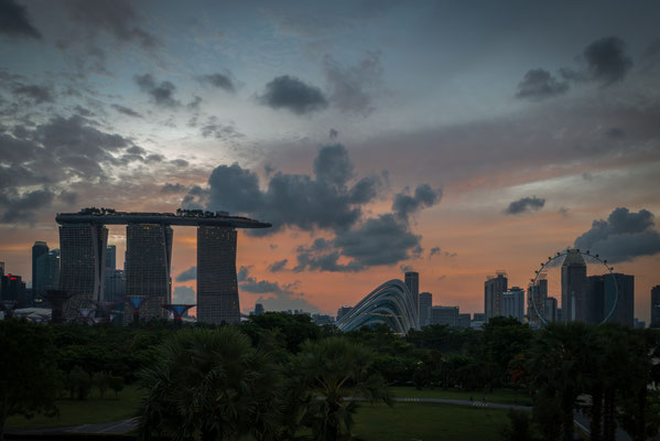 Marina Barrage - Aussicht zur City - Sonnenuntergang