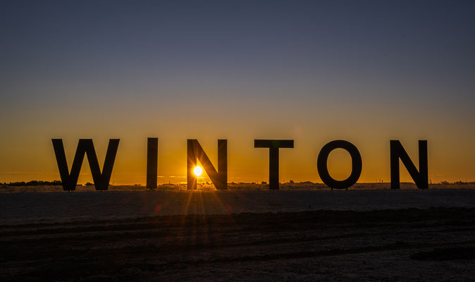 Sunset beim Winton Sign