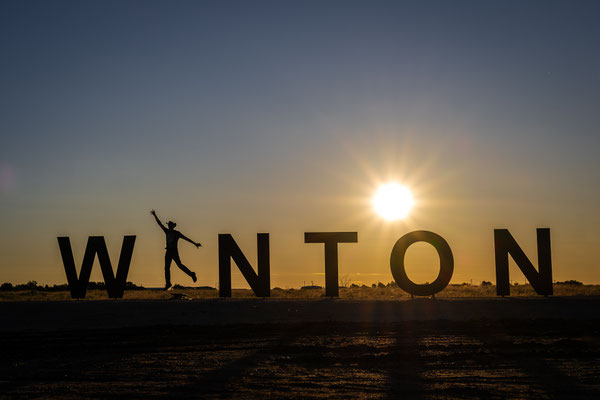 Sunset beim Winton Sign