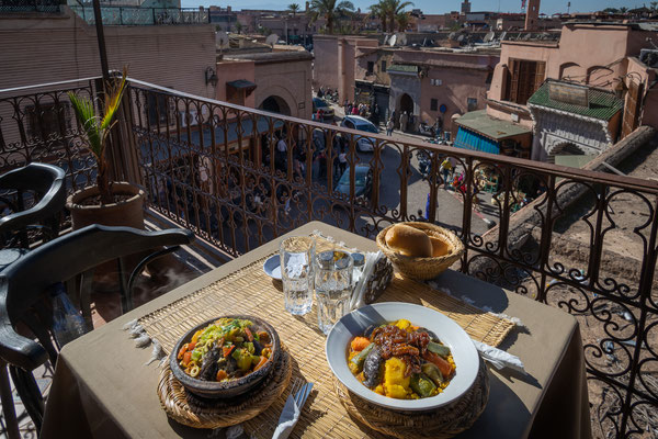 Marrakesch - Place des Ferblantiers - Dachterrasse Restaurant 'La Table de Marrakech'