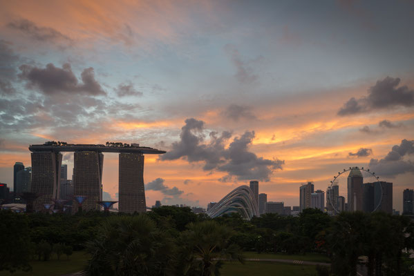 Marina Barrage - Aussicht zur City - Sonnenuntergang