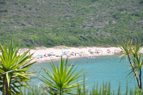 2010 - Camping 'Plage d'Arone', der Strand, Sicht vom Restaurant