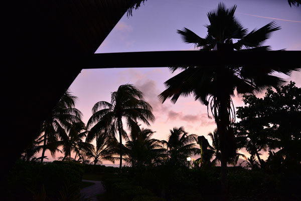 Aussicht am Abend von unserem Beach-Chalet