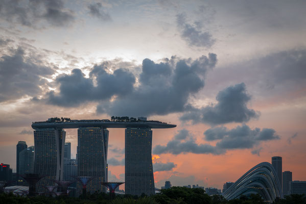 Marina Barrage - Aussicht zur City - Sonnenuntergang