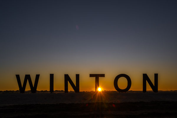 Sunset beim Winton Sign