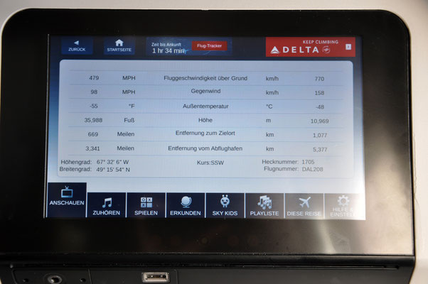 An Bord der Delta-Maschine