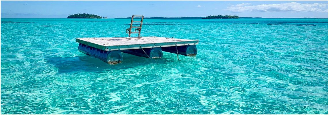 Schnorcheln in der Aitutaki Lagoon - Schnorchelplattform