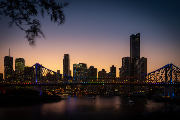 Sunset Story Bridge vom Wilson Outlook Reserve aus